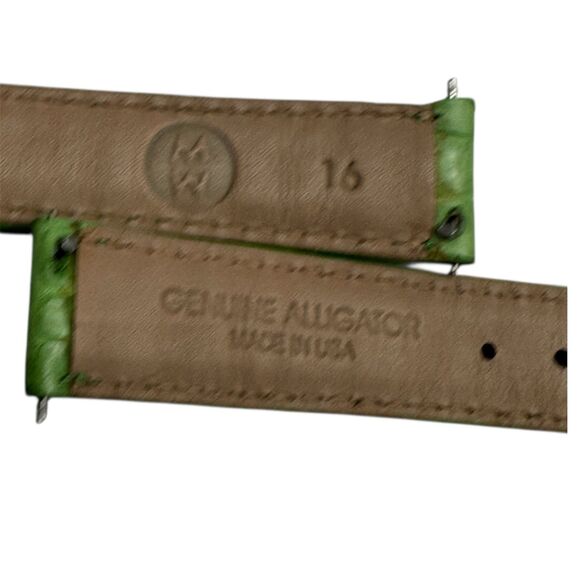 Michele 16mm Spring Green Alligator Watch Strap - Picture 4 of 4